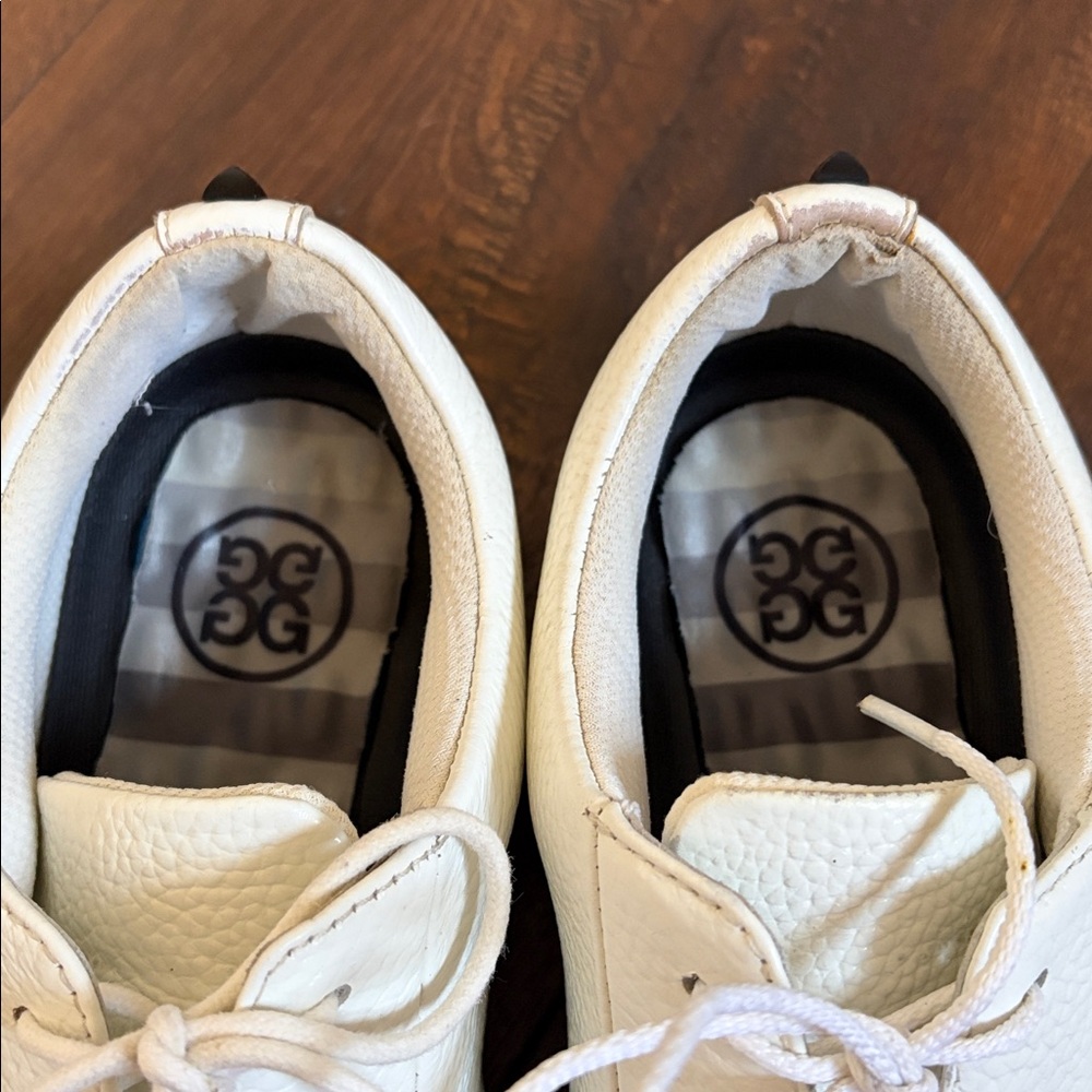 G/FORE Golf Shoes Gallivanter Pebble Leather Stud Cap Toe Shoes white size 9 - Picture 9 of 16